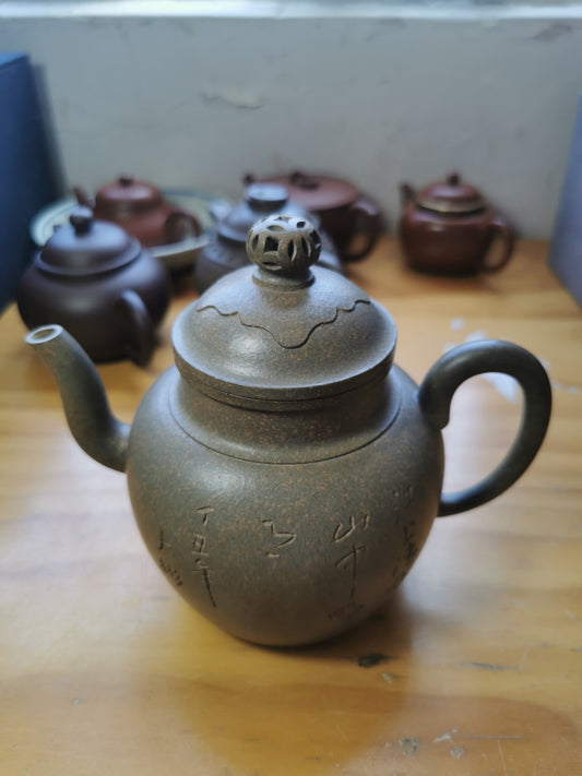 05 Ding’s Flamed Round Ruyi Pot 丁家清代料 窯變大彬如意壺