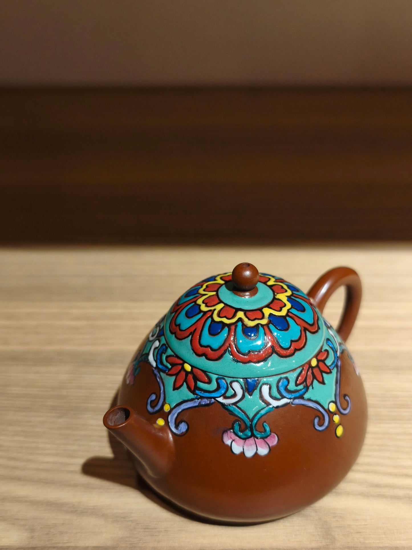 02 老朱泥 琺瑯彩 文旦壺