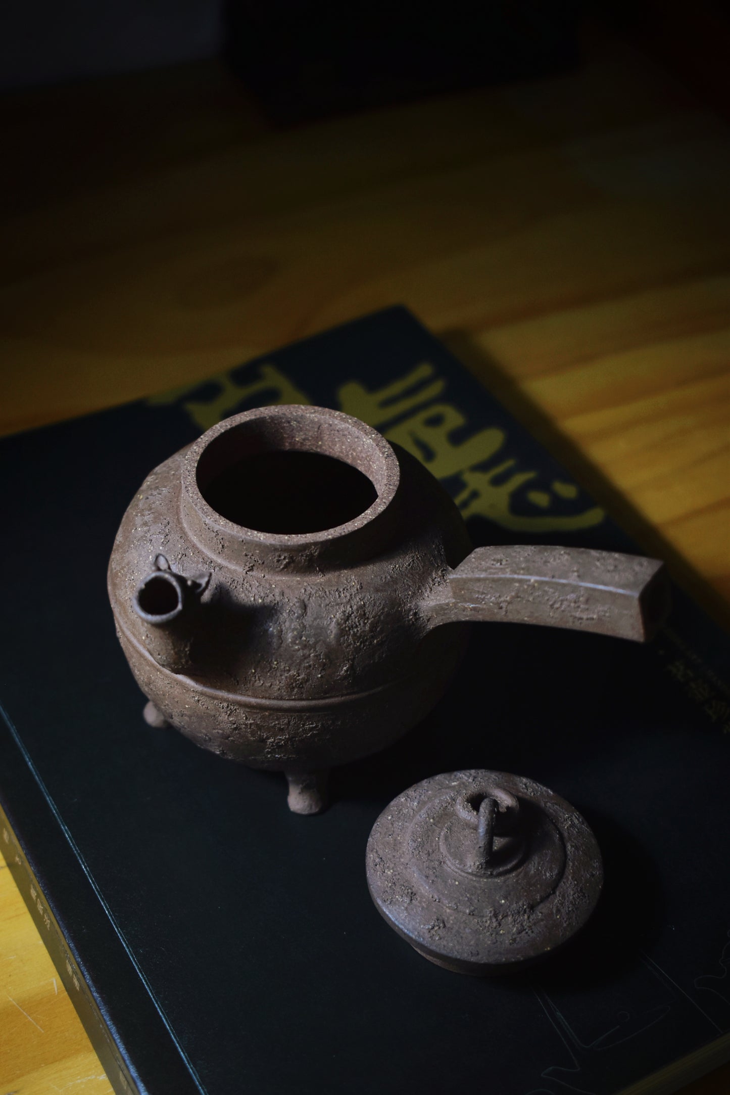 Qinghuini Side Handle Pot 青灰泥 慕古側把壺