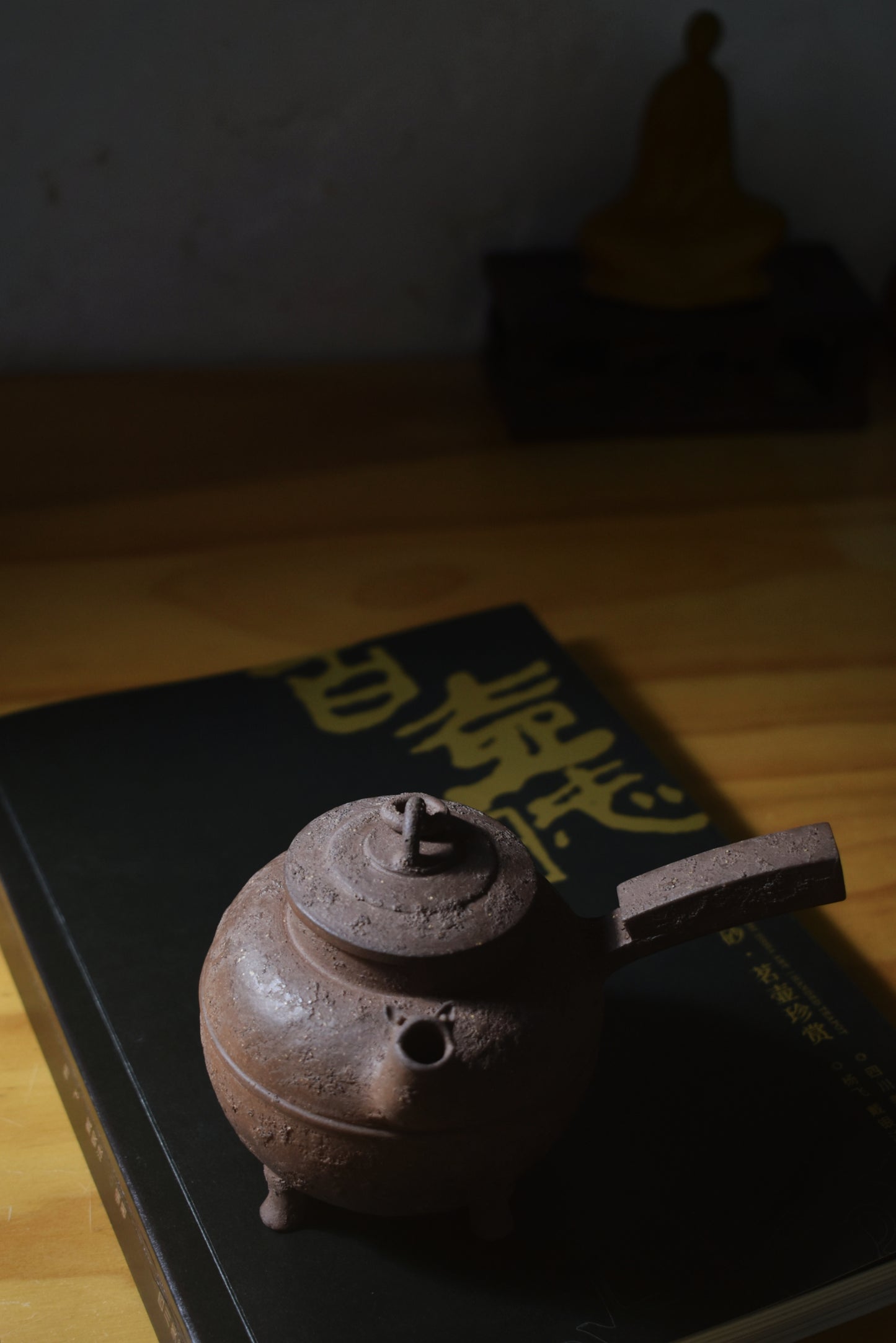 Qinghuini Side Handle Pot 青灰泥 慕古側把壺
