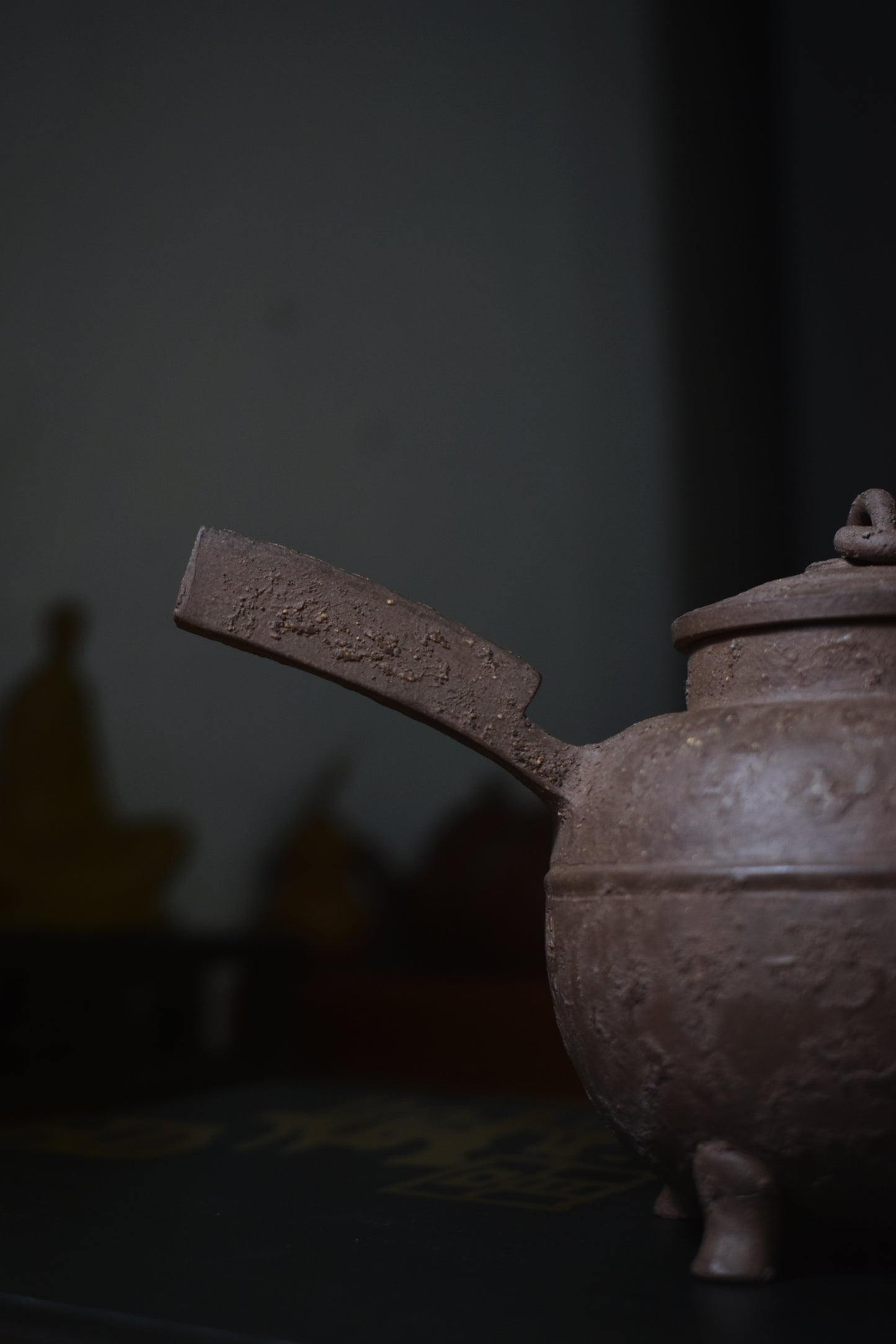 Qinghuini Side Handle Pot 青灰泥 慕古側把壺