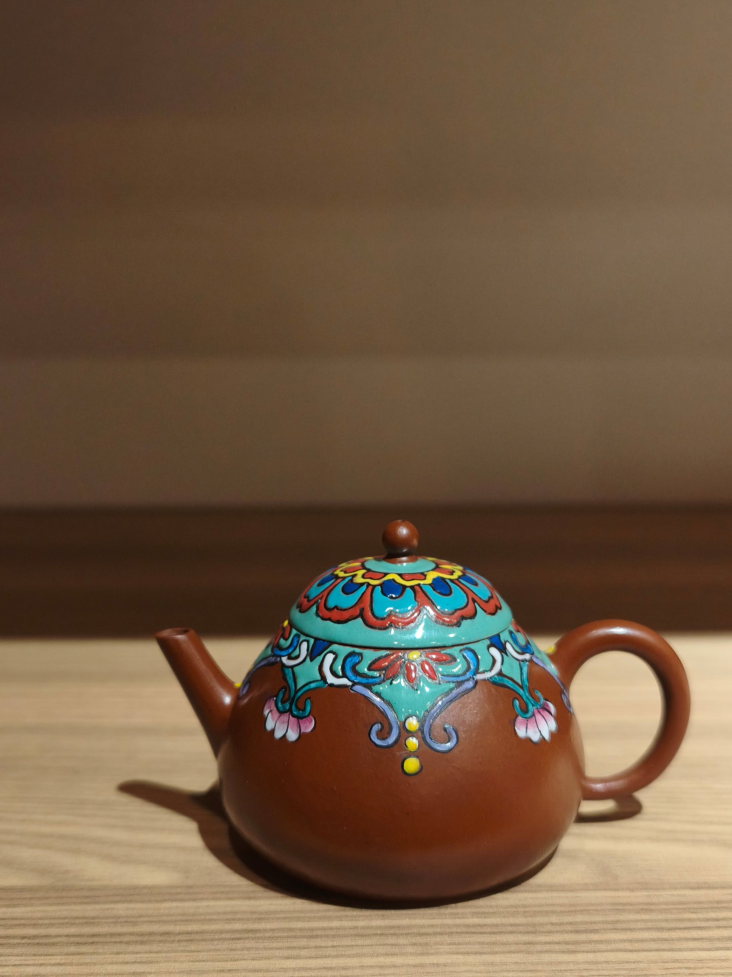 02 老朱泥 琺瑯彩 文旦壺