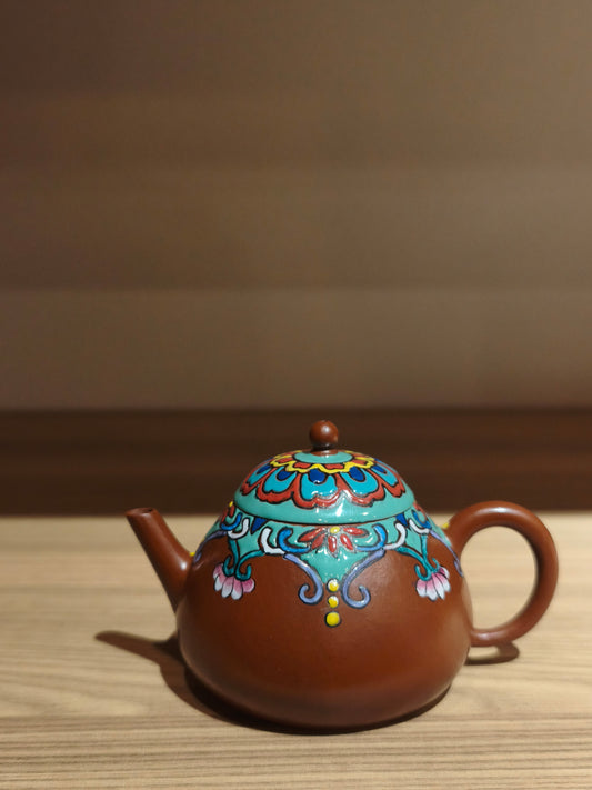 02 老朱泥 琺瑯彩 文旦壺