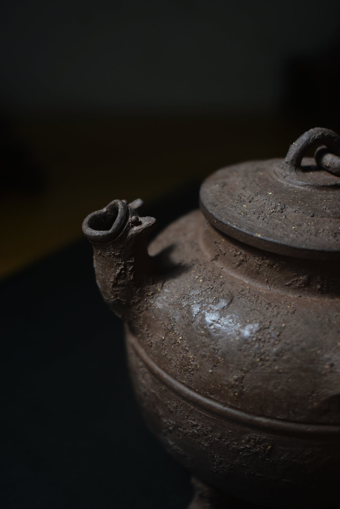 Qinghuini Side Handle Pot 青灰泥 慕古側把壺