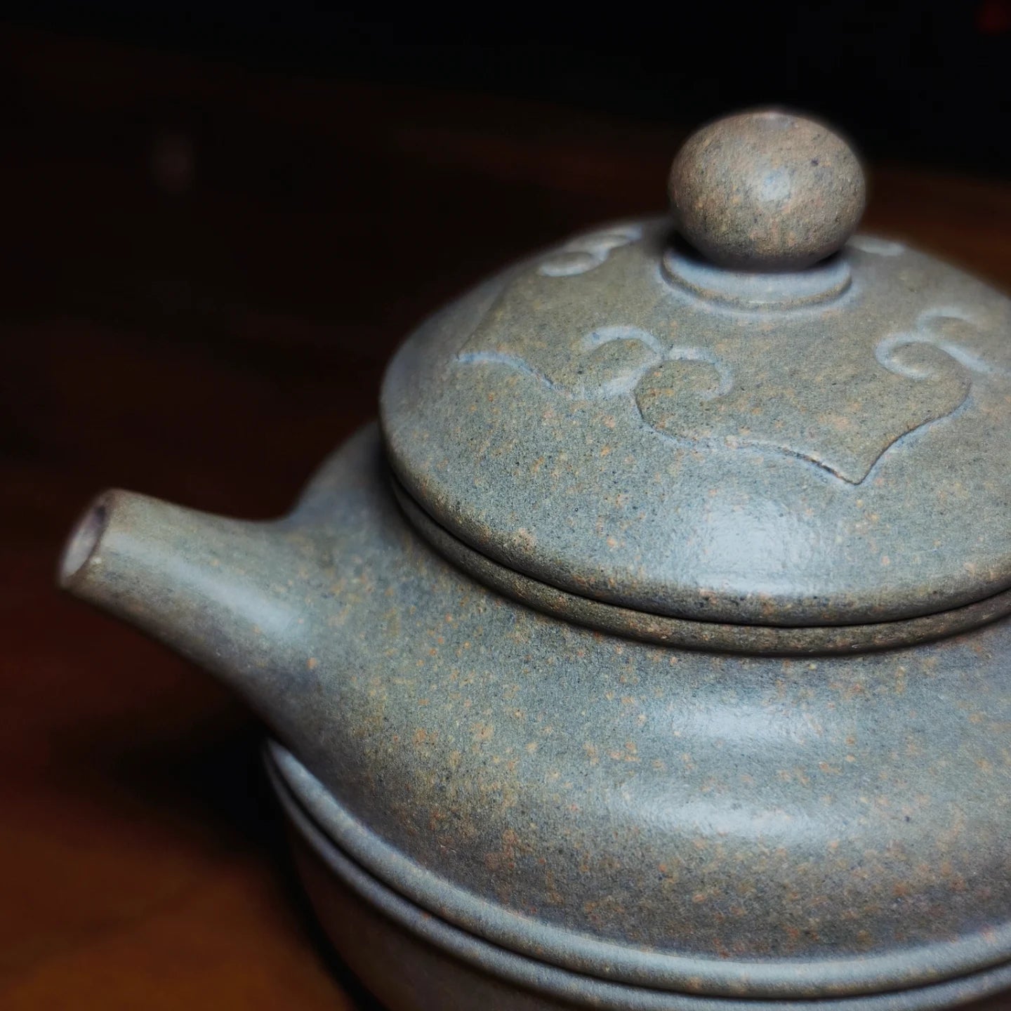 Ding’s Flamed Round Ruyi Pot 丁家清代料 窯變如意壺