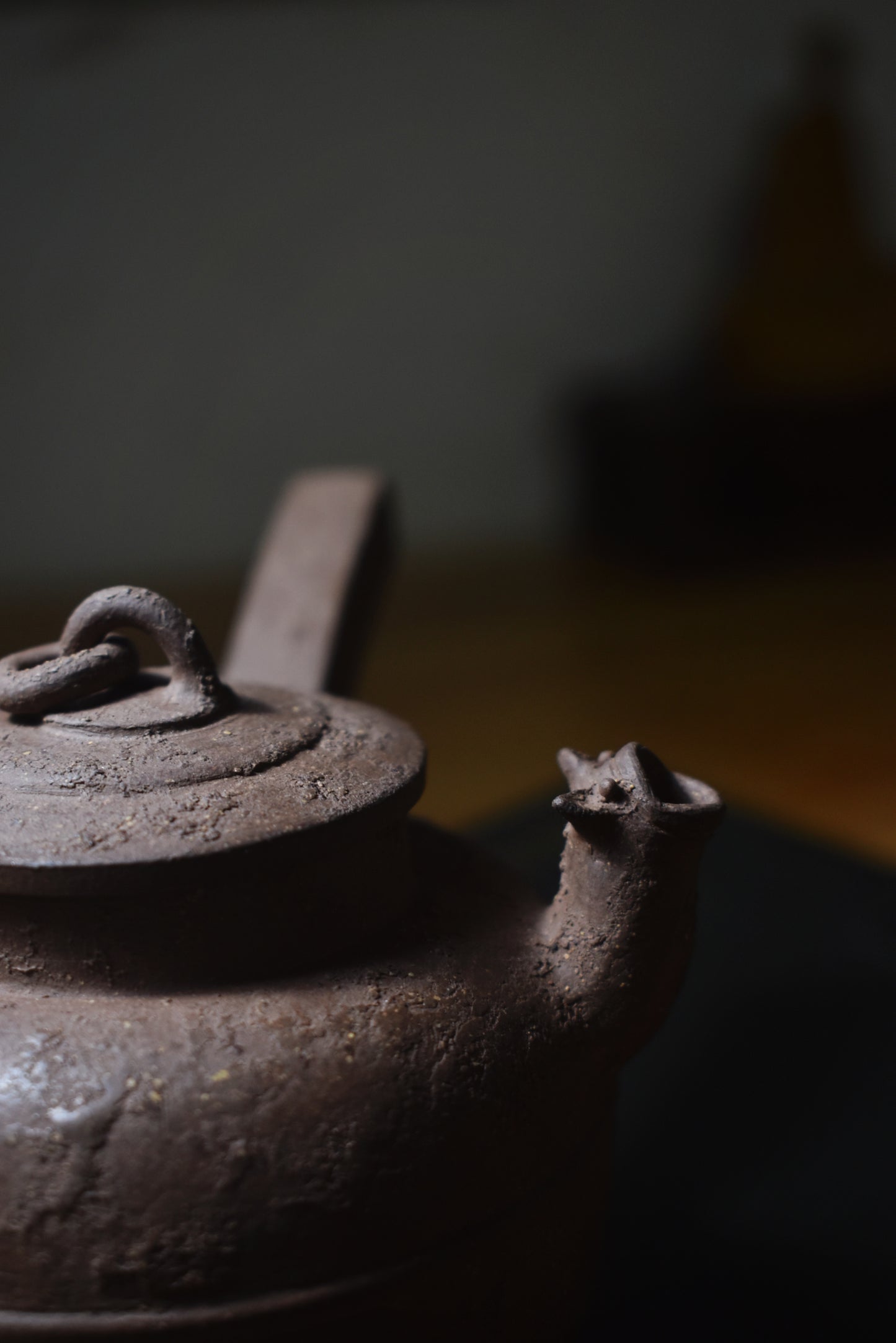 Qinghuini Side Handle Pot 青灰泥 慕古側把壺